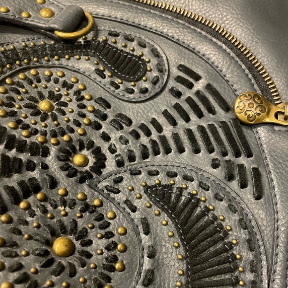 House of Dereon blue gray leather purse Beyoncé label - Picture 8 of 9